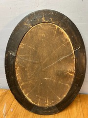 ANTIQUE Oval Portrait/Highly Ornate Tiger Wood & Heavy Gilded Gold Floral Frame