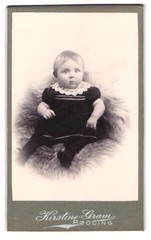 Photograph Kirstine Gram, Rødding, Toddler on Fur CDV / Cabinet Photo