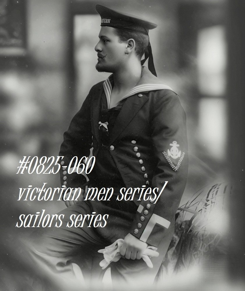VINTAGE MALE PORTRAIT #0825-069 -sailors series -free ship in u.s.