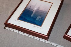 Lovely PAIR Art Photo FOG City Scape Signed Framed Unusual Sun Cloudy Muted ZO