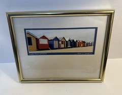 Louis J Spear Signed Photograph Brighten Beach Melbourne 1993 Framed Matted