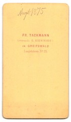 Photograph Fr. Tackmann, Greifswald, Langefuhrstraße 25, portrait of a young M