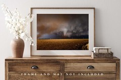 Storm Photography Print – Picture of Tornado Churning Up Dust in Texas