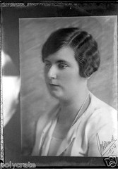 Portrait Young Female IN Photo – Antique Negative 13×18 Photo Glasses On. 1920 30