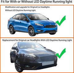 2PCS Headlights Assembly W/LED DRL for 2015 2016 2017 2018 Ford Focus S SE ST SE