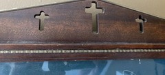 Vtg Portrait Of Jesus On Mt.of Olive In Wooden Cross Frame