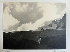 23x17cm on 42x32cm Beautiful Barite Photo Circa 1930 Mountains Signed Photo
