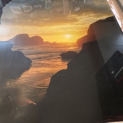 Pacific Coast Sunset Sea Stacks Framed Photograph Coastal Wall Art