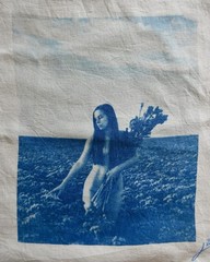 Handmade Cyanotype Tote Bag – Original Artwork – Nude Photography – Fine Art