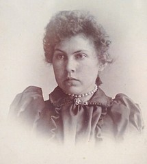 Antique Photo of Lovely Lady in Hand Made & painted Gilded Wood Frame