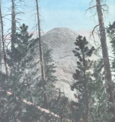 Vintage Hand Tint Oil Color Photo Yosemite CA. Sentinel North Dome 15”x11” VGC