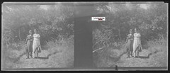 Women, Walk, Glass Photo Stereo Plate, Black & White Negative 4.5×10.7 cm