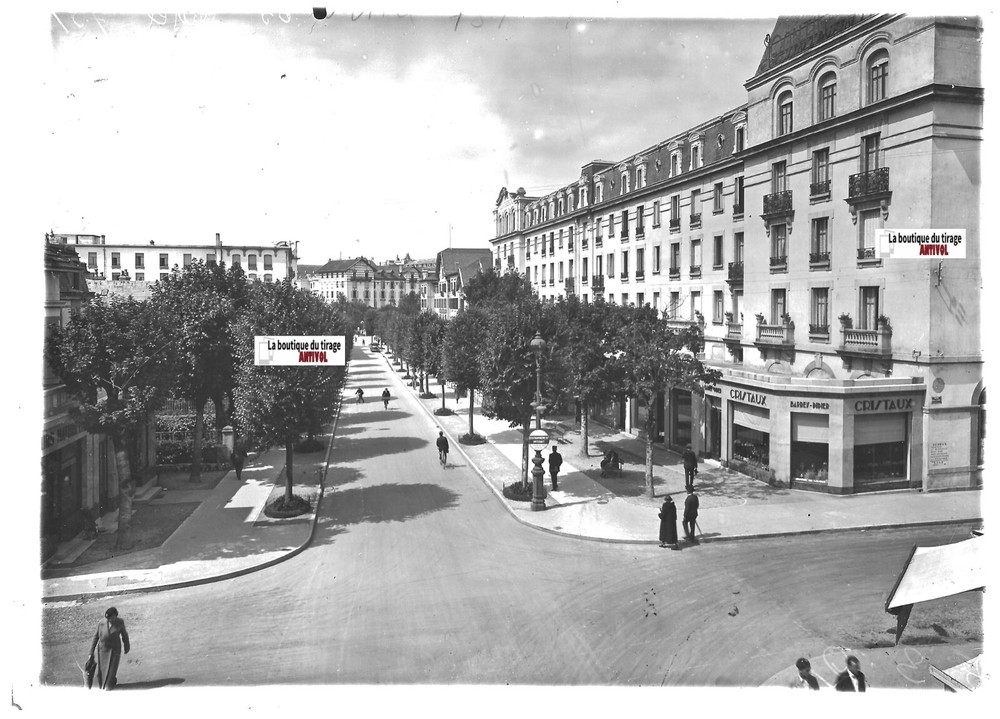Glass Photo Plate Old Positive Black and White 13×18 cm Vittel Hotel Vosges