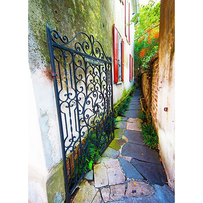 Pirates Courtyard Images Colors of Charleston South Carolina SC Metal Photo