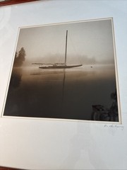 Framed Michael Kahn «On the Mooring» black-and-white photograph