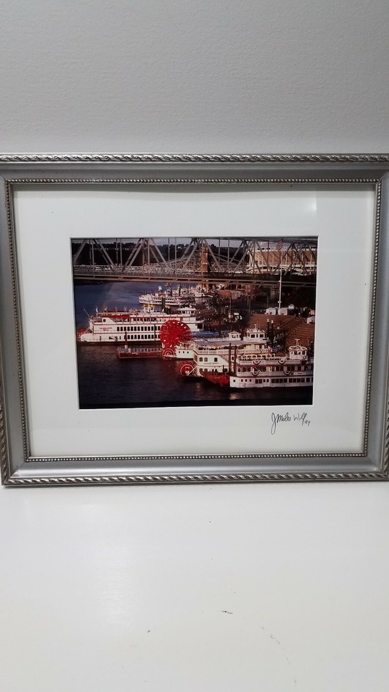 J Miles Wolf Tall Stack 1999 Riverboat Signed Framed Photograph