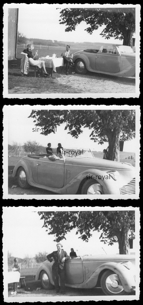 3x Car 1949 – Automotive Vintage Passenger Car – 1940s – Photo 10x7cm