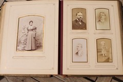 Antique Photo Album 63 Sepia Portrait Photos Women Family Rabin France 1888