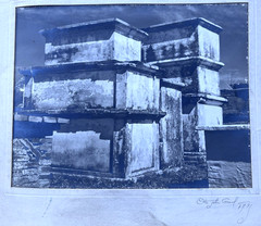 Otto John Gaul Signed Temple of the Frescoes Tulum Mexico Cyanotype Photograph