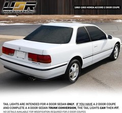 USR 92-93 Accord Tail Lights – JDM Style Red/Clear Rear Tail Lamps Set (Left + R