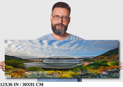 Reflections of Connection: Roosevelt Lake Bridge Arizona Wall Art Canvas Print