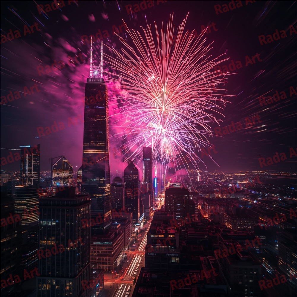 Digital Image Picture Photo Wallpaper Background AI Art Purple Salute Fireworks