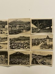 VINTAGE PHOTOS – Lucerne Switzerland – Kapell Bridge, Lion Monument, Hof Church