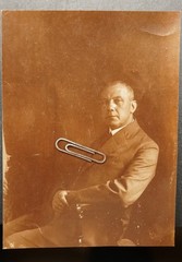 Photo Portrait Businessman Mr Suit Profile Shadow Sepia Model Chair Vintage