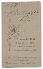 Photograph A. Jandorf & Co., Berlin, Brunnen-Str. 19-21, portrait of a gentleman mi