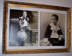 Maine Historical Victorian Photos Enlarged foam Backing 2 young Boys 20 » x 16 «