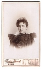 Photograph Theodor Wenzel, Berlin, Andreasstr. 28, Young Lady In Pretty Dress