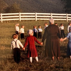 Bill Coleman Signed Amish No 627 Matted Photograph School Children Farm