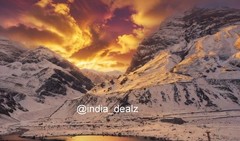 Photo Digital Wallpaper Image Picture Background Mountains Snow Aerial Sunset