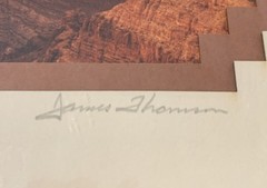 JAMES THOMSON SIGNED PRINT PHOTO GRAND CANYON SUNSTREAK S. RIM 10″x 8″ MATTED