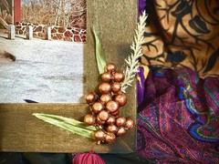 OOAK Rustic Embellished Framed Photo HAUNTED Sachs Covered Bridge GETTYSBURG PA