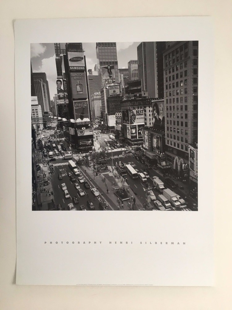 HENRI SILBERMAN ,’TIMES SQUARE AFTERNOON’, AUTHENTIC 2003 ART PHOTO PRINT