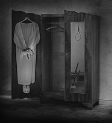 Fine Art Photography Signed Ltd Edition SURREAL Closet Suicide Death by Hanging