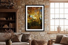 Great Smoky Mountains Tennessee Print – Picture Leaves in Sunlight on Autumn Day