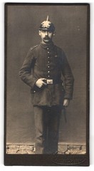 Photograph Alfred Lucas, Neudamm, Portrait Soldier in Field Grey Uniform Rgt. 18m