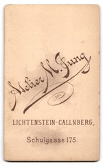 Photograph M. Jung, Lichtenstein-Callnberg, Schulgasse 175, portrait of a woman