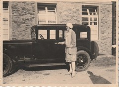 Vintage Photo Young Woman Next To 1927s Hornmobile Car Vintage Passenger Car