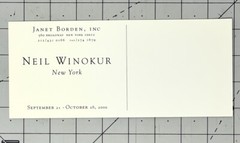 Neil Winokur (b. 1945) Art Announcement Card September 2000 – New York
