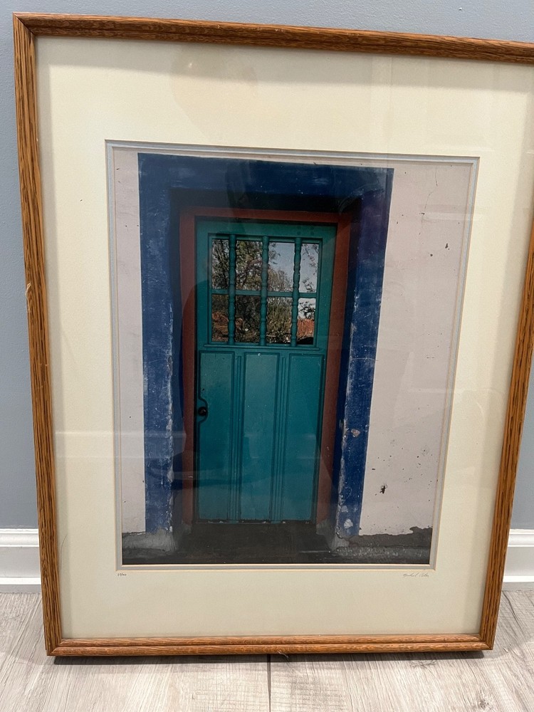 Framed Photographic Print Green Door 23 X 30