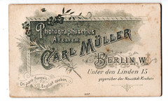 CdV CDV violinist violin musician Berlin Unter den Linden around 1895 Carl Müller C1108