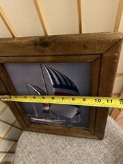 Photograph Boating Sailing Framed Wood 13.5 x 11” Sydney Hobart Yacht Race 13751