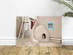 Adobe House with the Turquoise Window – Home Decor, Wall Art Photography