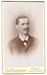 Photograph Carl Zimmermann, Zurich, upper fences 19, portrait gentleman with Schnauzba