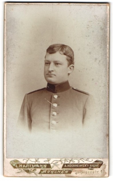 Photograph L. Hartmann, Munich, Schützenstr. 1, Soldier in Uniform