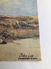 Vintage MCM Art Treasures Inc John Loo Nature Lithograph on Canvas Unframed G3