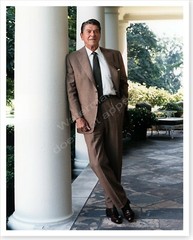 President Ronald Reagan At The White House Colonnade Silver Halide Photo